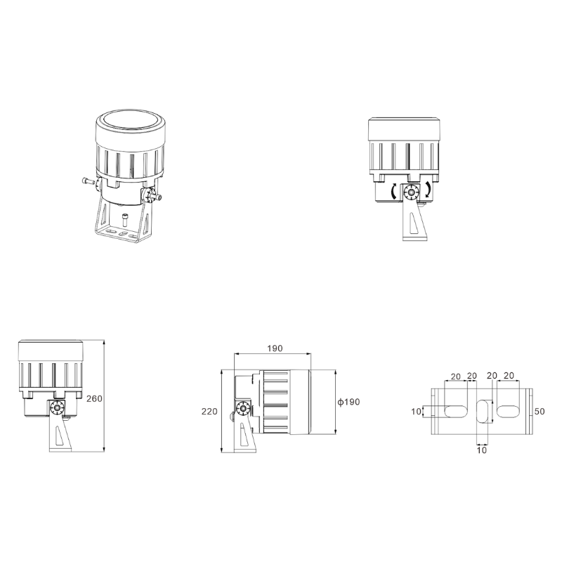 outdoor ground spotlights